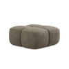 POUF Chenille Stoff - Schwarz/Olivgrün, Holzwerkstoff/Kunststoff (90/39/90cm) - Makamii