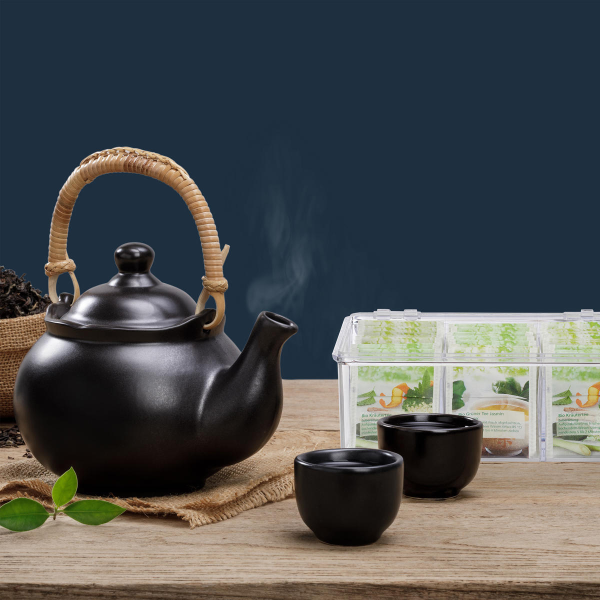 TEEBOX - Transparent, Kunststoff (21.5/9/14.5cm) - Relaxdays