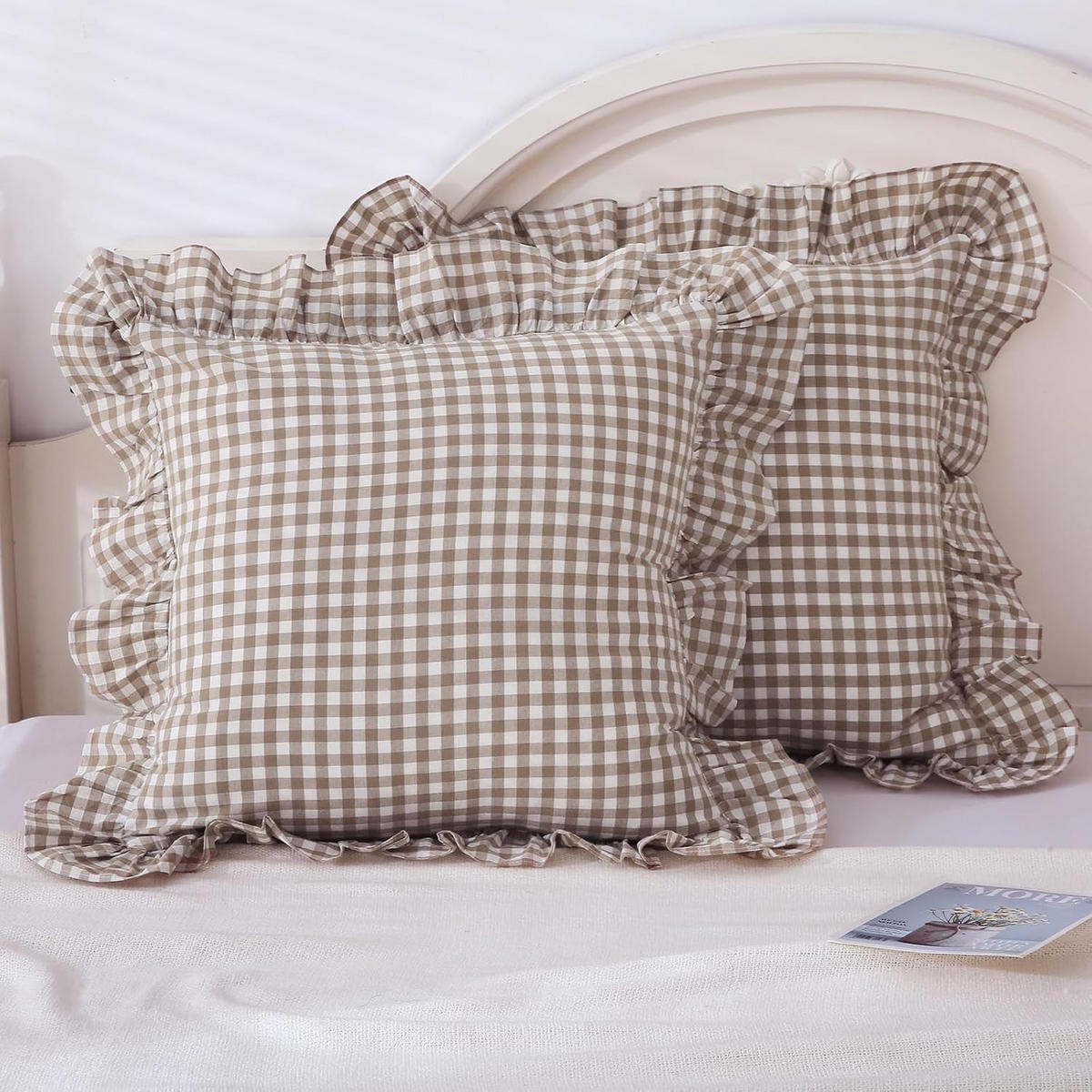 KISSENBEZUG – ohne Füllung – 45 x 45 cm – Kaffeebraun - Gelb, Textil (45/45cm)