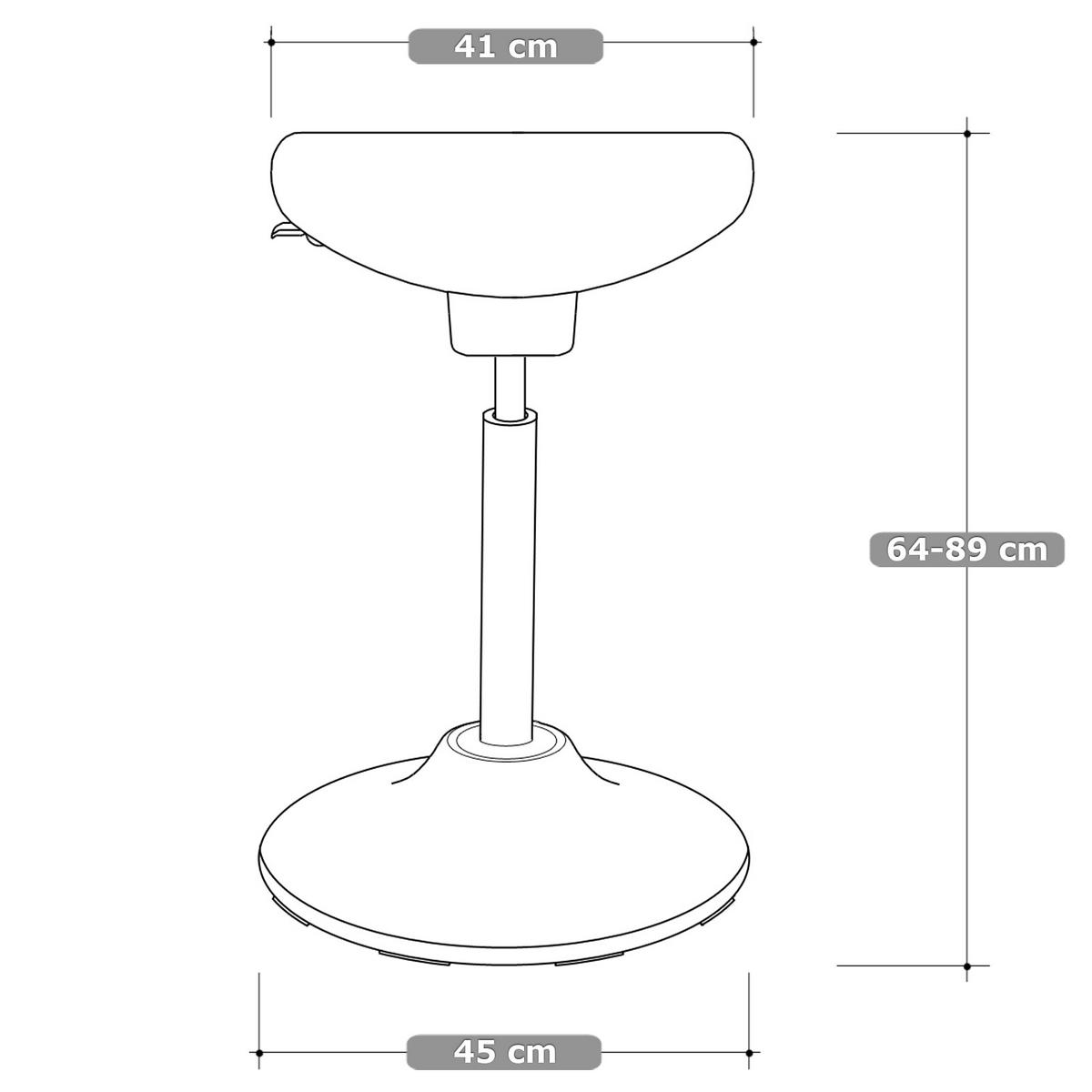 SITZ-STEHSTUHL V1703 Stoff Schwarz, ergonomisch, 150kg belastbar, Sitzhöhe 64-89cm - Schwarz, Textil/Metall (45/64/45cm) - Versee
