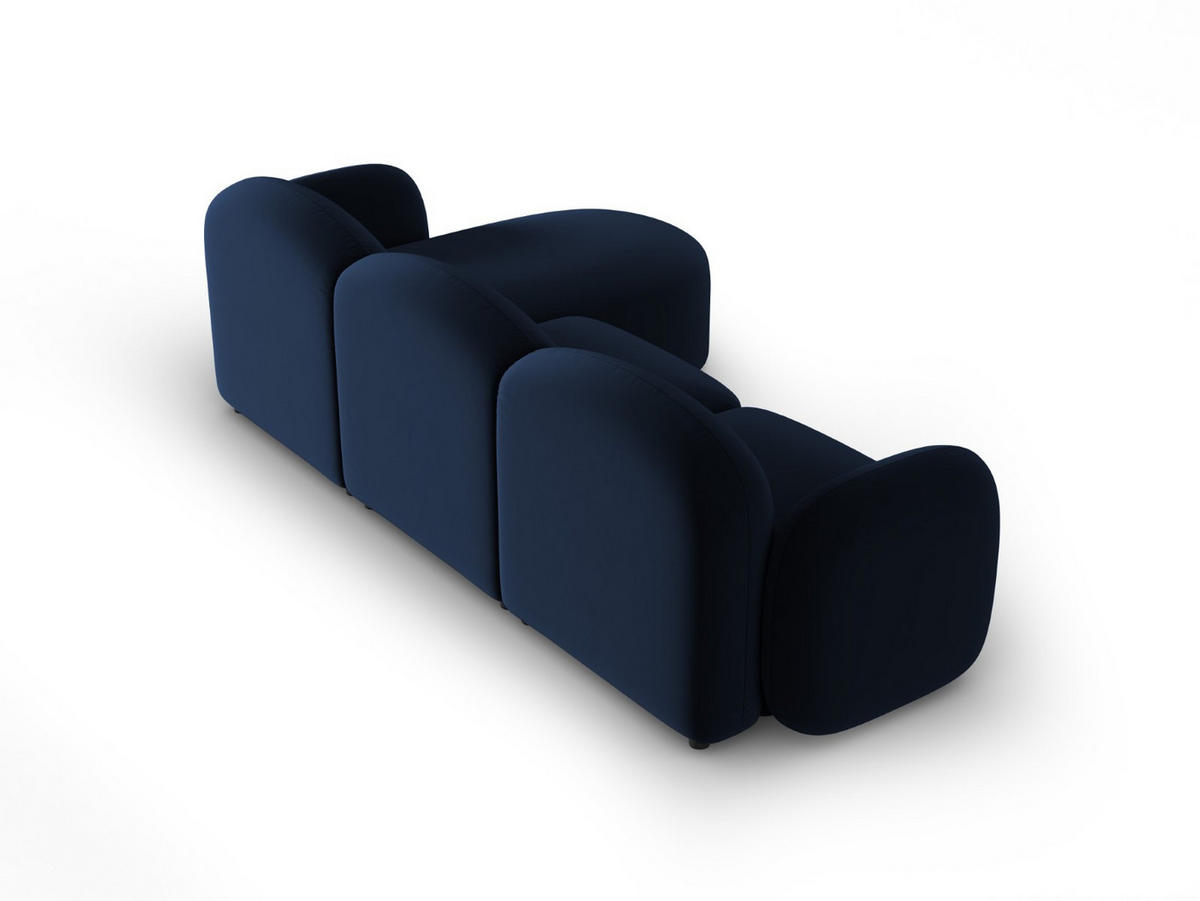 ECKSOFA links Blair aus Samt königsblau 4 Sitzplätze - Blau, Textil (155/272cm) - Micadoni