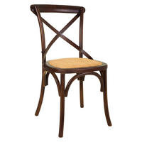 STUHL aus Holz und Rattan, braun, 44x42x46cm - Dunkelbraun, Holz (44/88/42cm) - Wanderlust