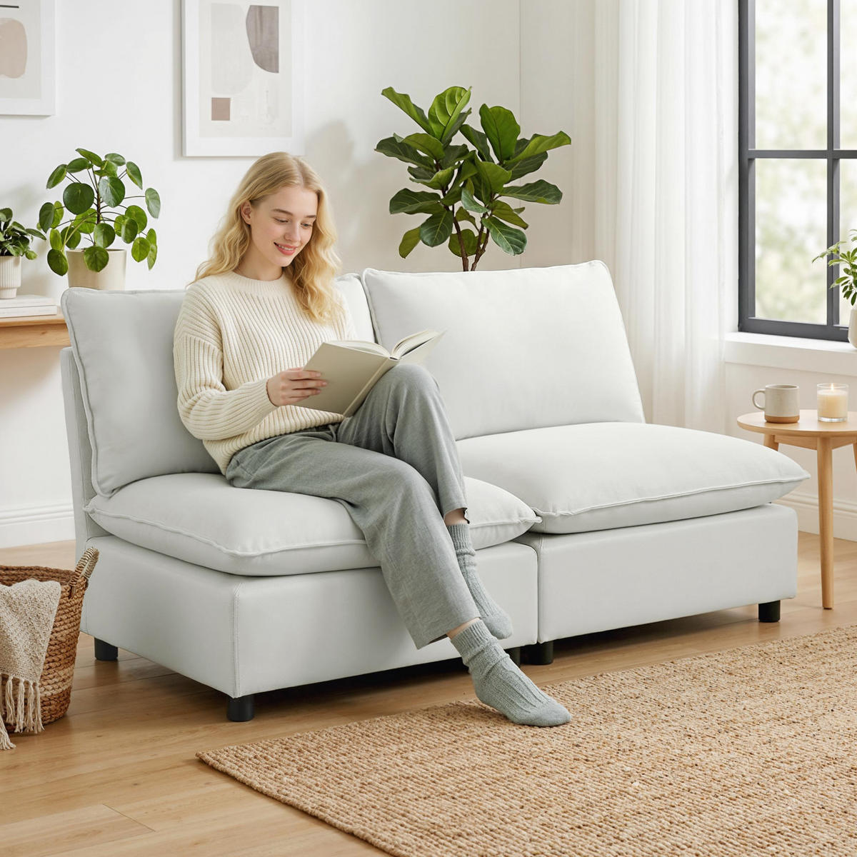2-SITZER Sofa Grau 146.0/85.0/78.0 cm - Grau, Leder (85/78/146cm)