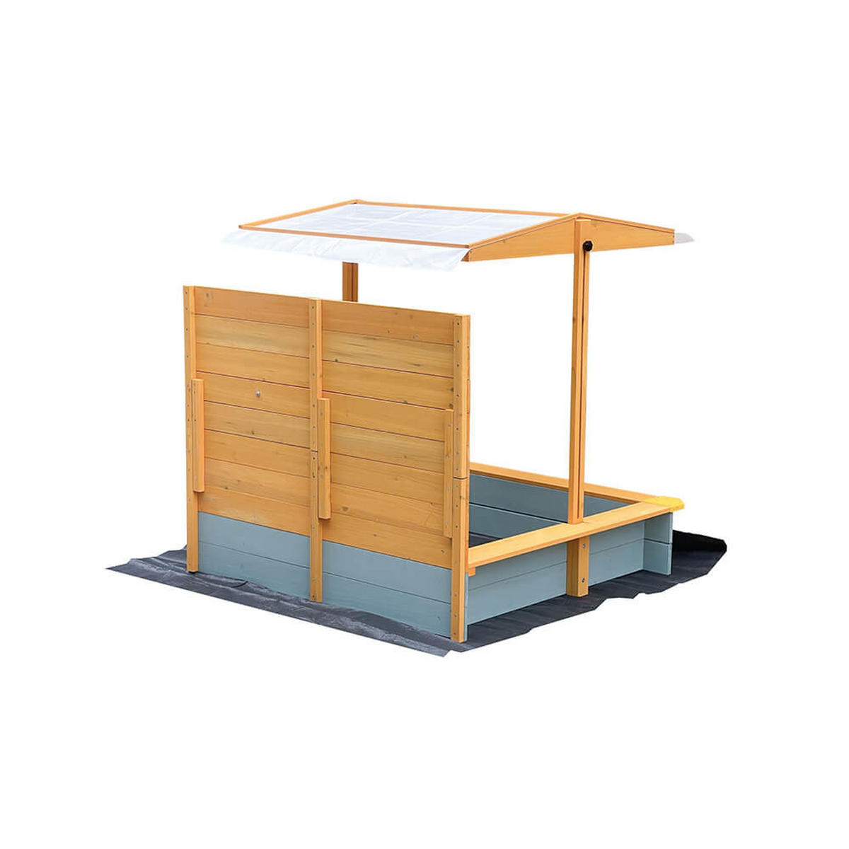 SANDKASTEN SANDY - Farbe: Holz/Grau - Braun/Grau, Holz (110/110/110cm) - Home Deluxe