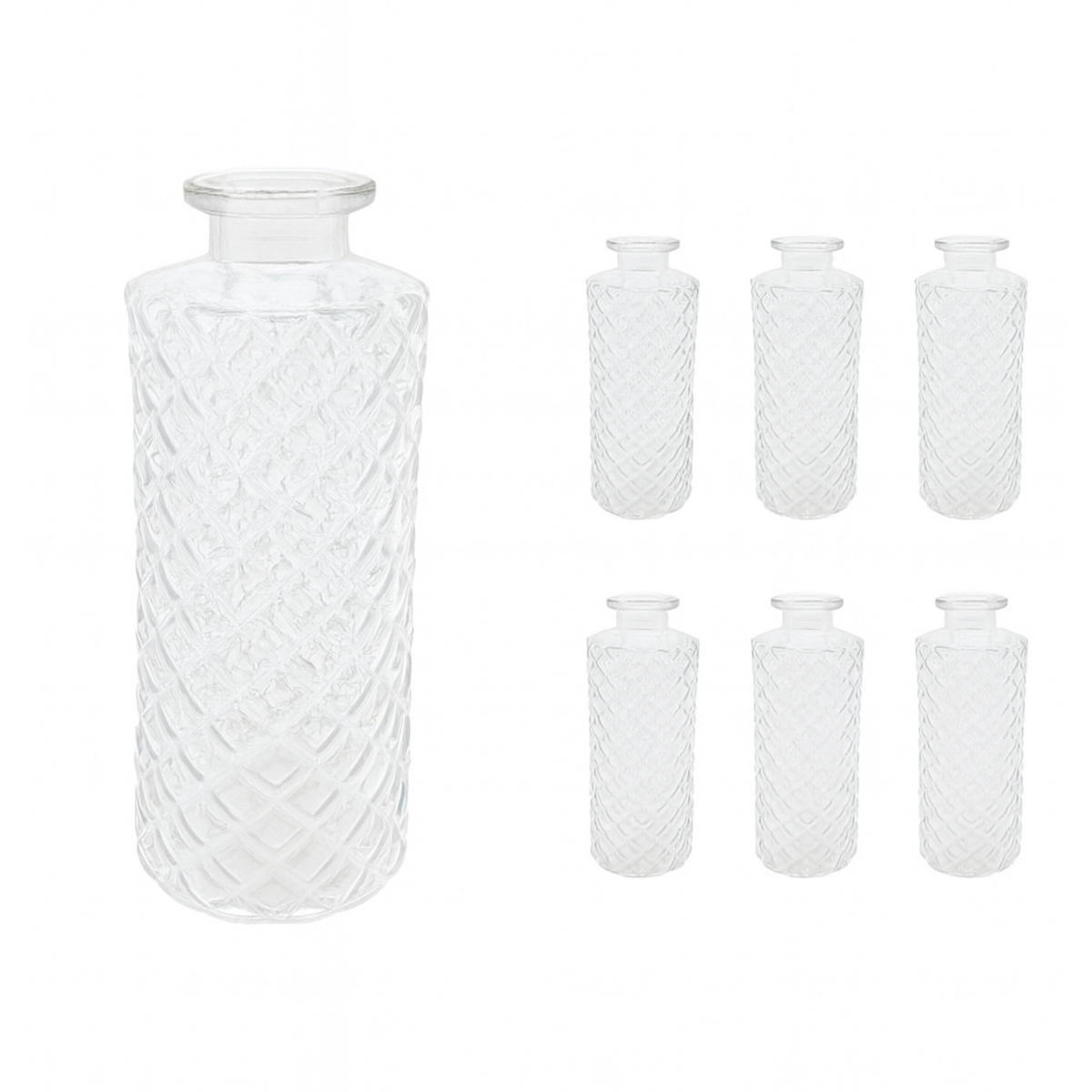 6xVASEN - Transparent, Glas (13cm) - Relaxdays