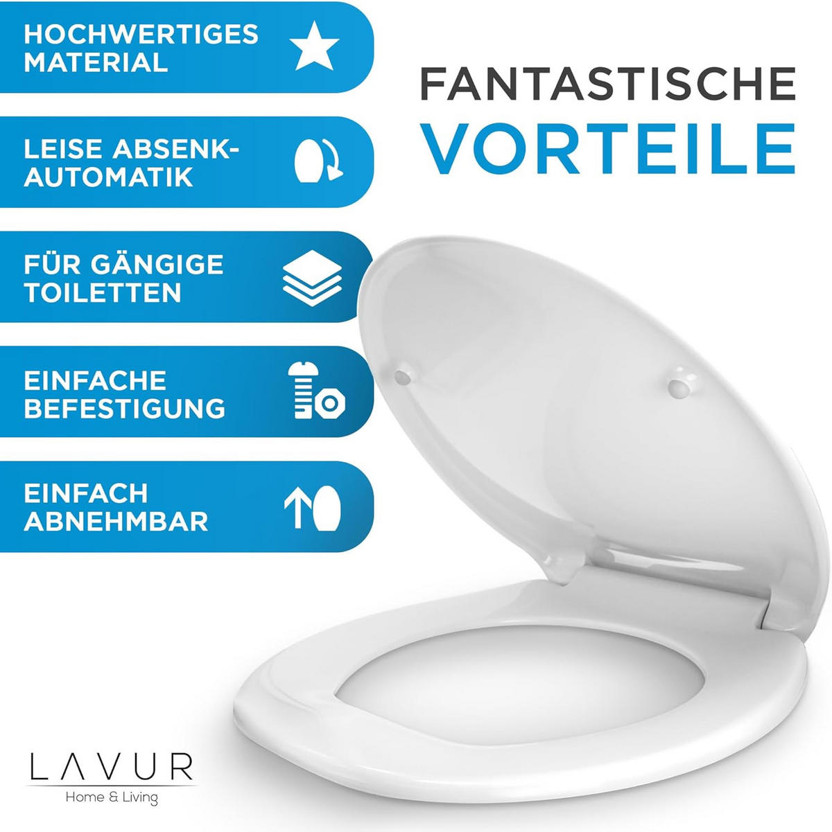 TOILETTENSITZ - Weiß, Kunststoff (37/5/44cm) - Lavur