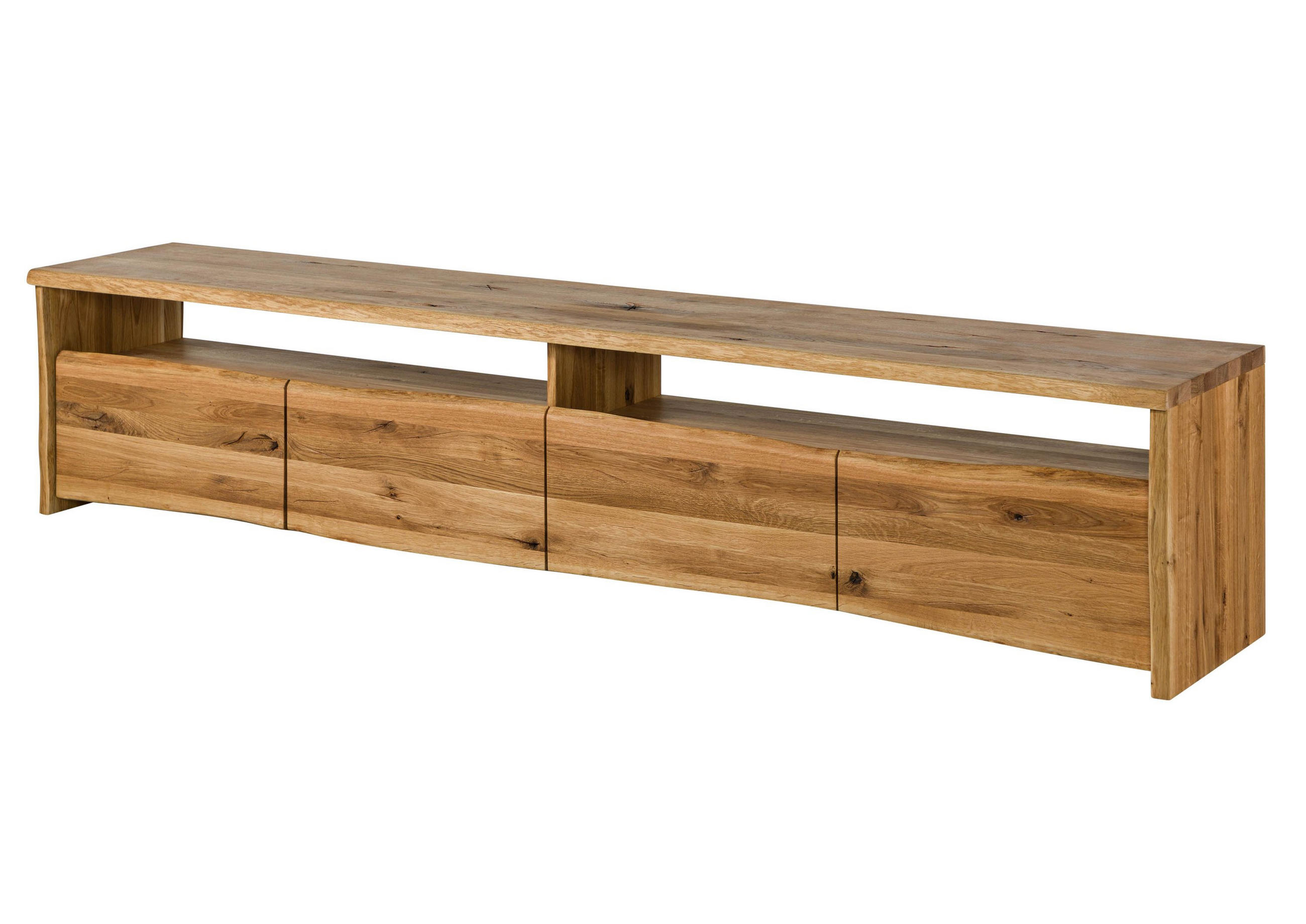 LOWBOARD Wildeiche 240x45x50 natur geölt PURE OAK #119 - Naturfarben, Holz (240/50/45cm) - Massivmoebel24
