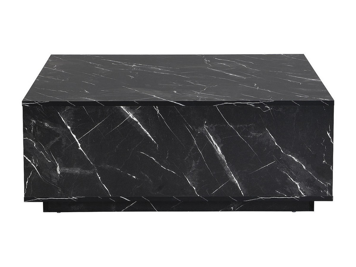 COUCHTISCH mit 2 Schubladen - MDF - Marmor-Optik Schwarz - ANTRIM - Schwarz, Holz (90/90/35cm) - Pascal Morabito