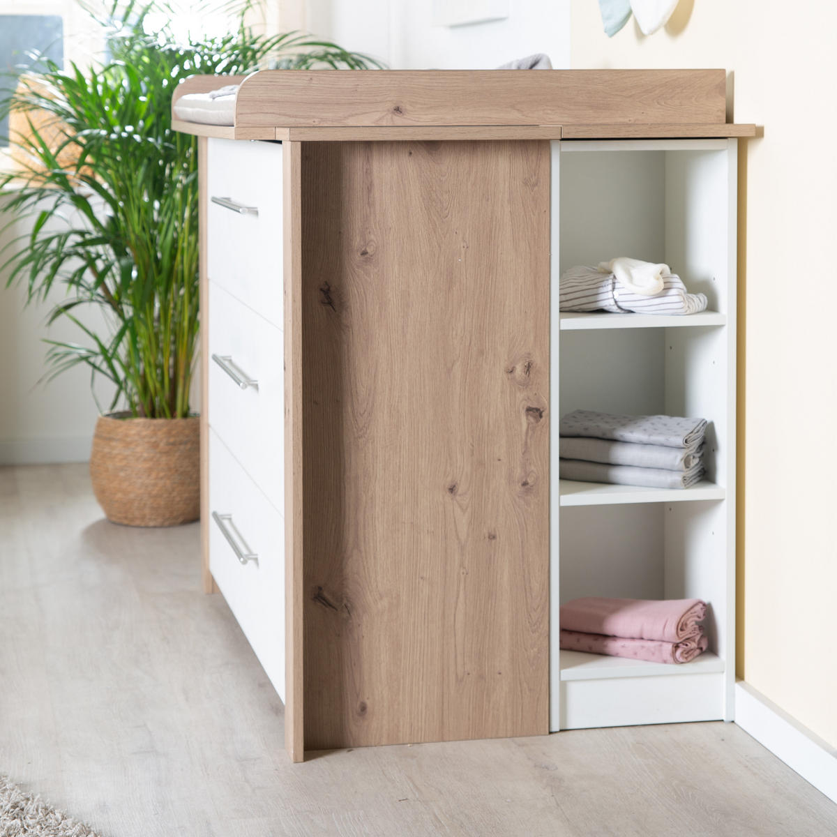 BABYZIMMERSET Malo 3-teilig - Weiß, Holzwerkstoff (136/190/52.5cm) - Roba