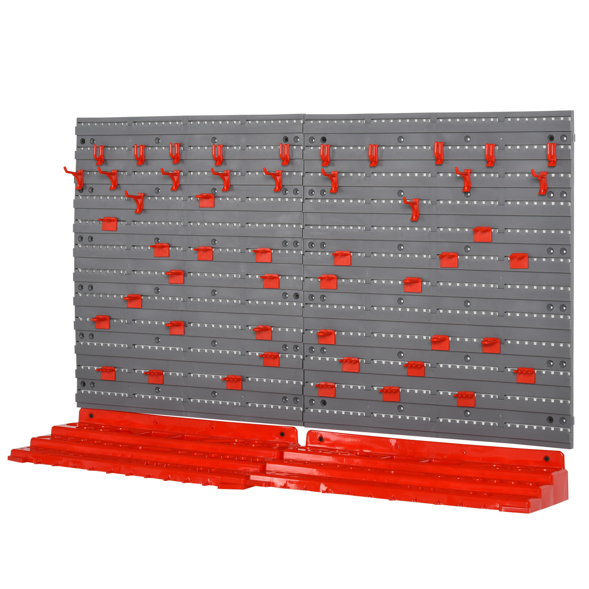 WERKZEUGLOCHWAND, Wandregal, Grau+Rot - Grau, Kunststoff (23/95.5/53.5cm) - DURHAND