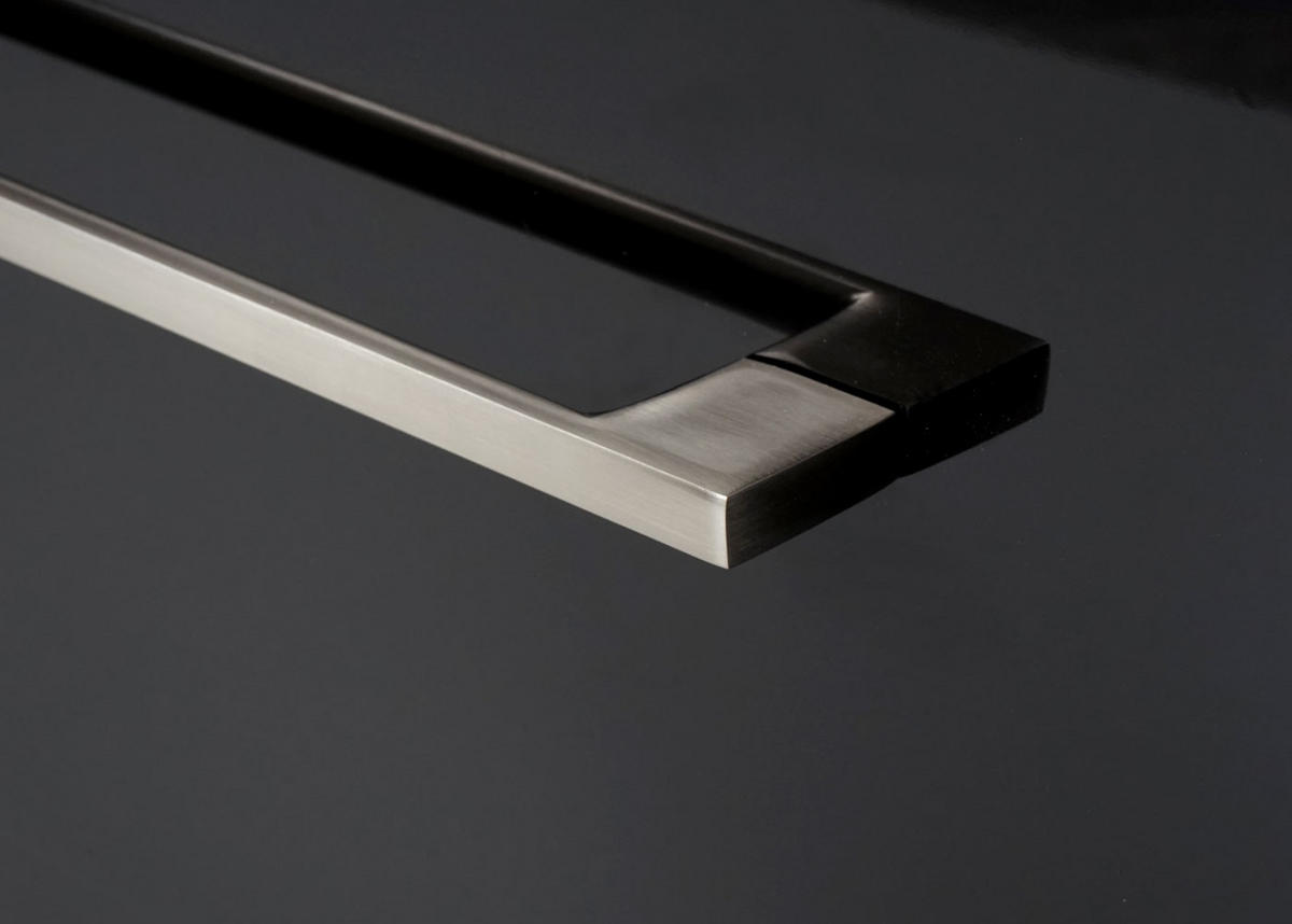 WASCHBECKEN+UNTERSCHRANK Hochglanz Schwarz - Schwarz Hochglanz, Keramik (61/54/48cm) - MCW