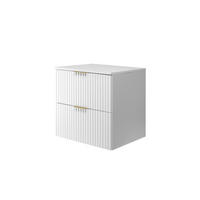 WASCHBECKUNTERSCHRANK, Weiß, 60 x 57 x 46 cm, goldener Griff + Arbeitsplatte - Goldfarben/Weiß, Holzwerkstoff (60/57/46cm) - 3XE LIVING