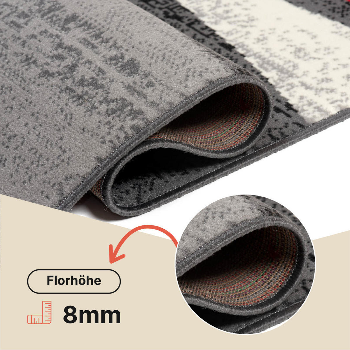 TEPPICH DREAM Grau 250/300 cm - Rot, Textil (250/300cm) - Tapiso
