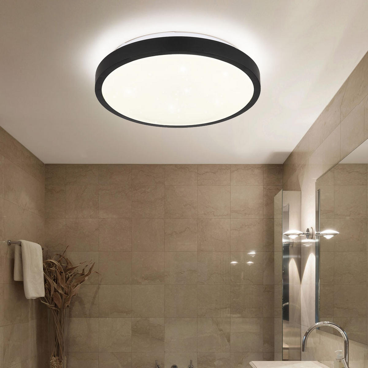 LED DECKENLEUCHTE Gregory Metall Schwarz - Schwarz, Metall (30/30/9cm) - Globo Lighting
