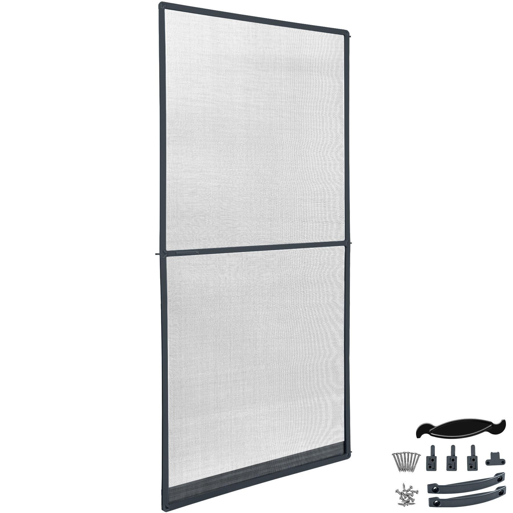 tectake Fliegengitter Anthrazit 95x210x1 cm