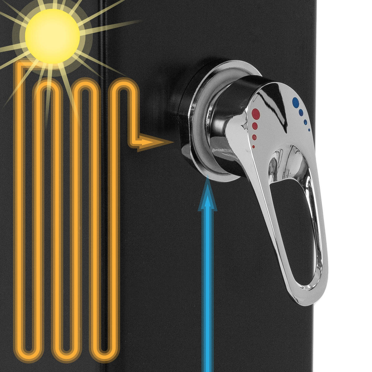 SOLARDUSCHE - Schwarz, Kunststoff (20/217/50cm) - ML-DESIGN