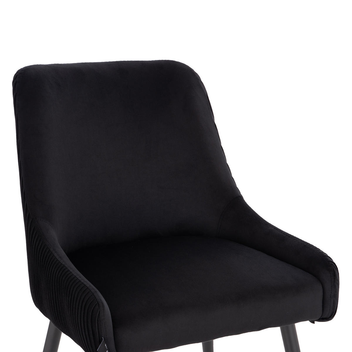 ESSZIMMERSTUHL ISABELLE 2er Set Samt Schwarz - Schwarz, Textil (55/85/63cm) - SVITA