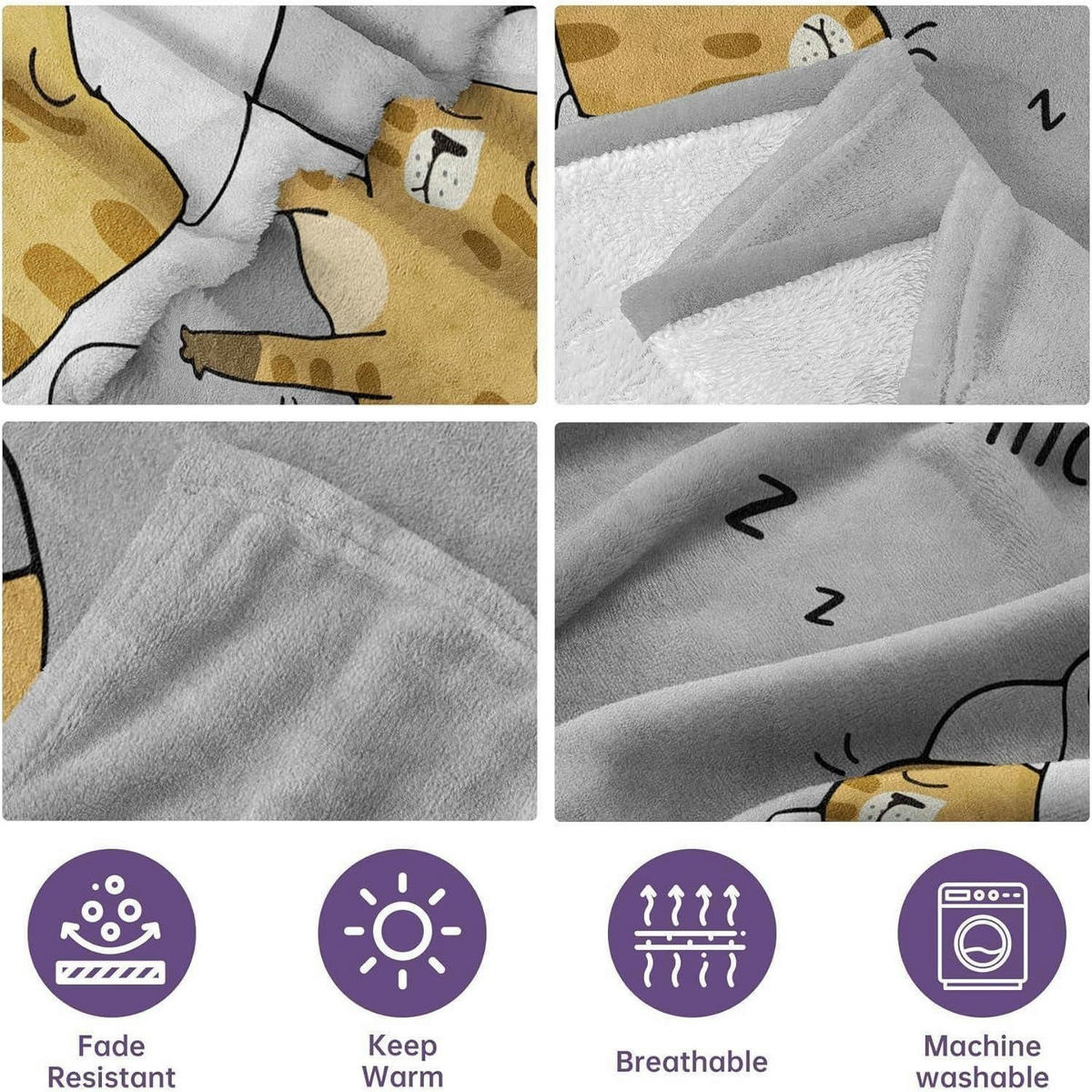 KUSCHELDECKE 157 x 132 cm Grau - Grau, Textil (129.5/152.4cm)