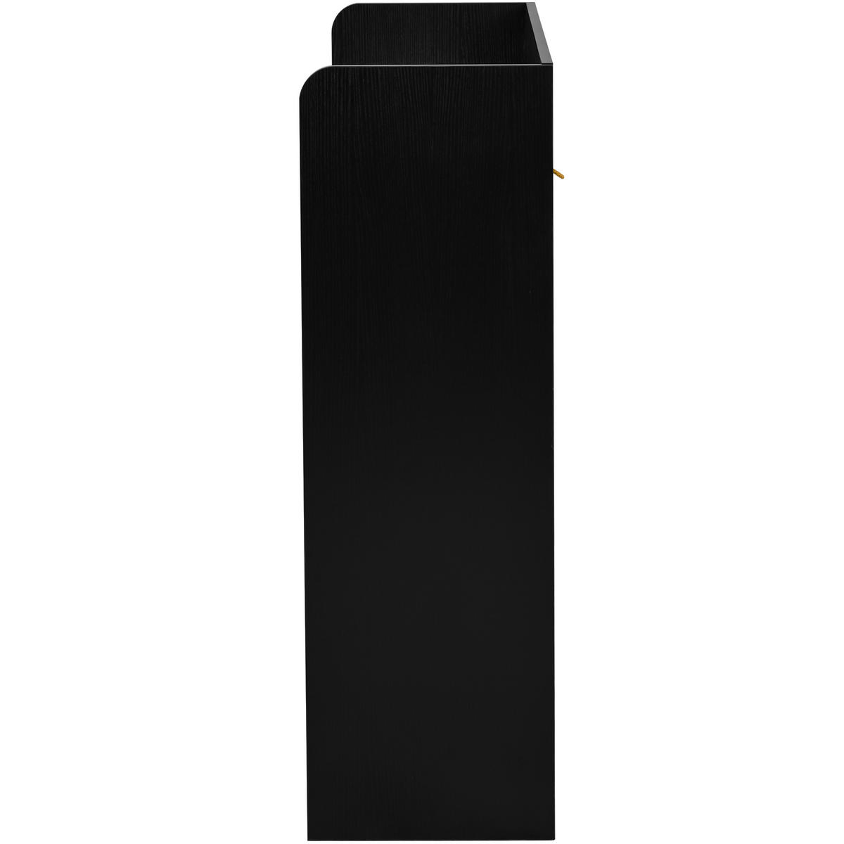 SCHUHSCHRANK aus MDF & Spanplatte 110x35,5x110cm in Schwarz mit Spiegel - Schwarz, Holzwerkstoff (110/110/35.5cm) - Modfu