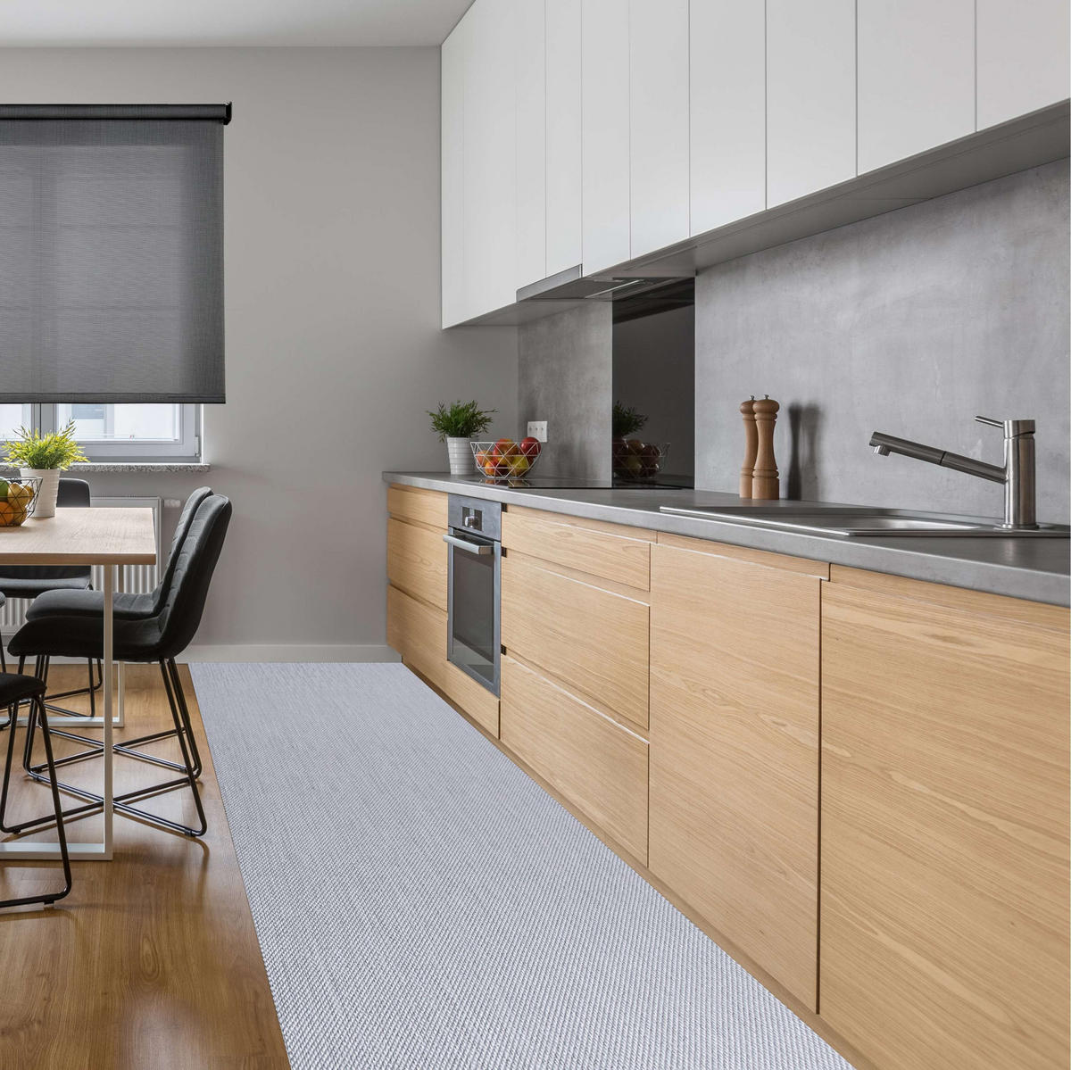 VINYL-LÄUFER, Teppichläufer, strapazierfähig, Premium-Qualität, Grau 80X900 cm - Grau, Kunststoff (80/900cm) - STORESDECO