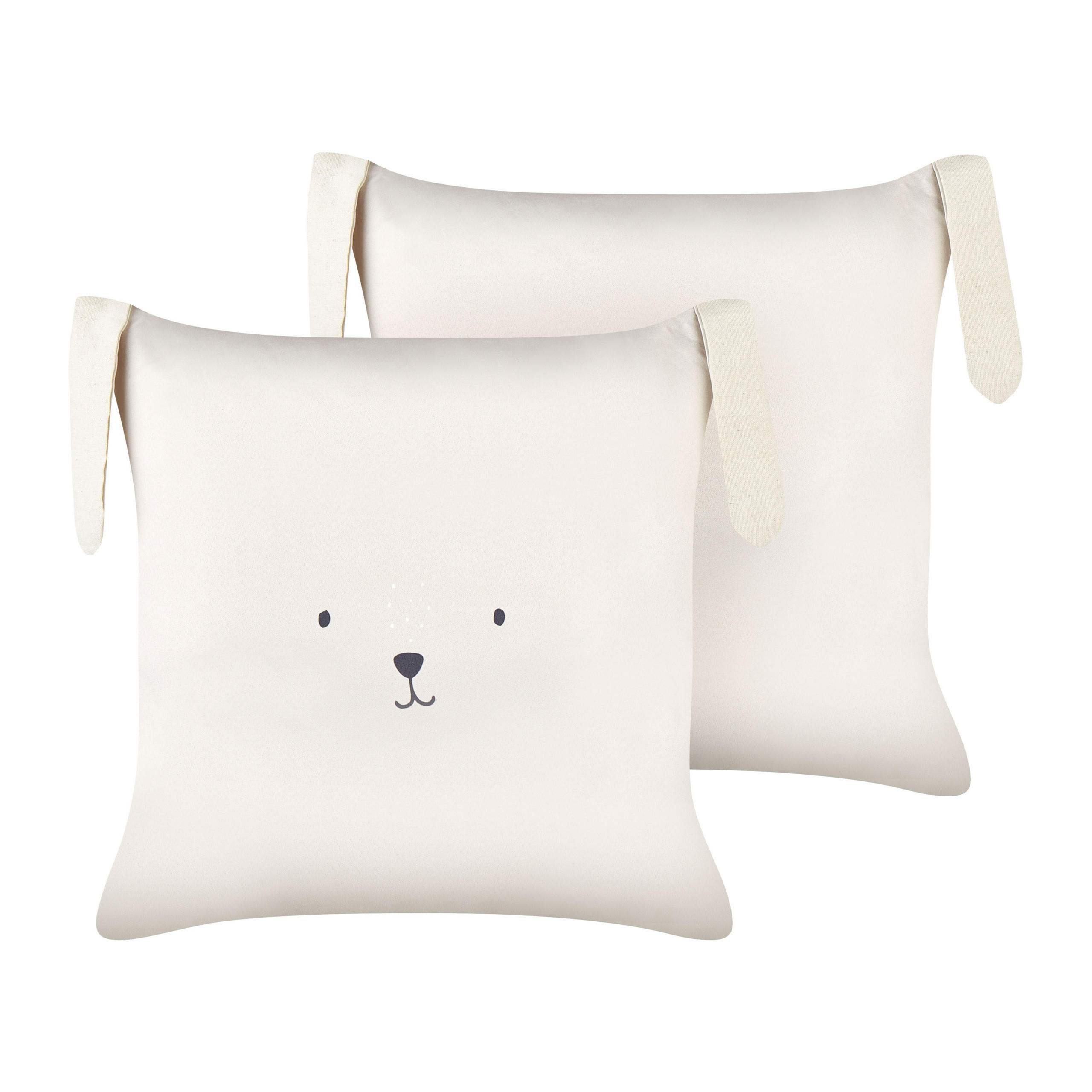 DEKOKISSEN 2er-Set Beige 45/45 cm Coney - Beige, Textil (45/45cm) - Beliani
