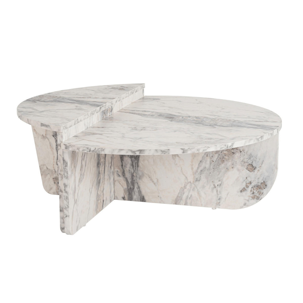 COUCHTISCH orion Marbre de Freesia - Weiß, Holzwerkstoff (9.5/90/35cm) - Calicosy