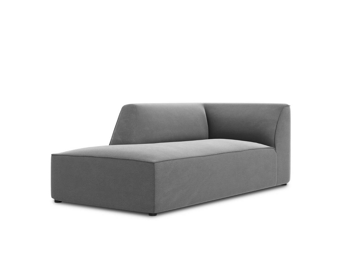 CHAISELONGUE links Ruby aus Samt grau - Grau, Textil (93/69/180cm) - Micadoni