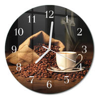 WANDUHR fi30 cm - Kaffeebohnen - Braun, Glas (30/30/0.4cm) - TULUP