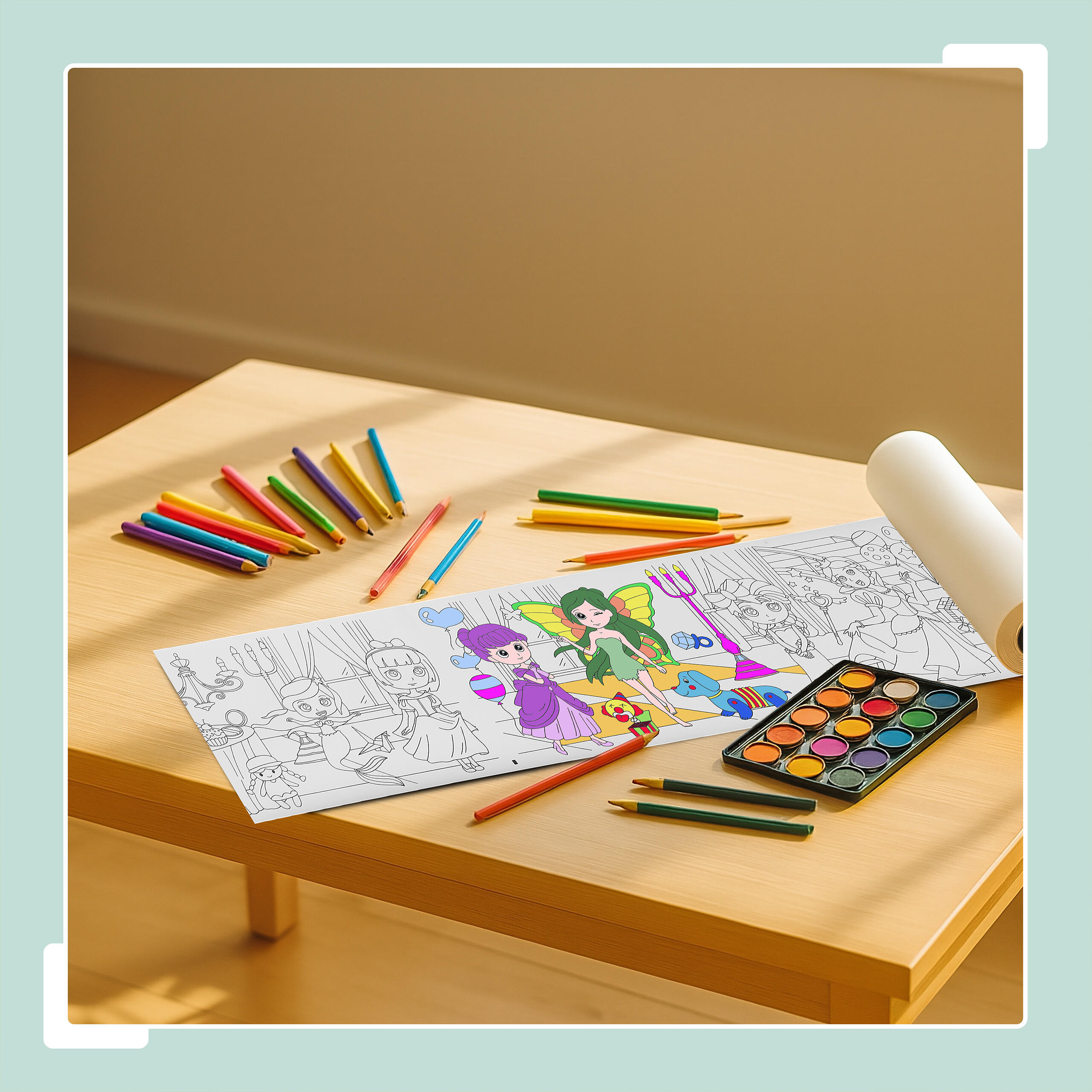 2XAUSMALTISCHDECKE - Multicolor, Papier (38/4/4cm) - Relaxdays