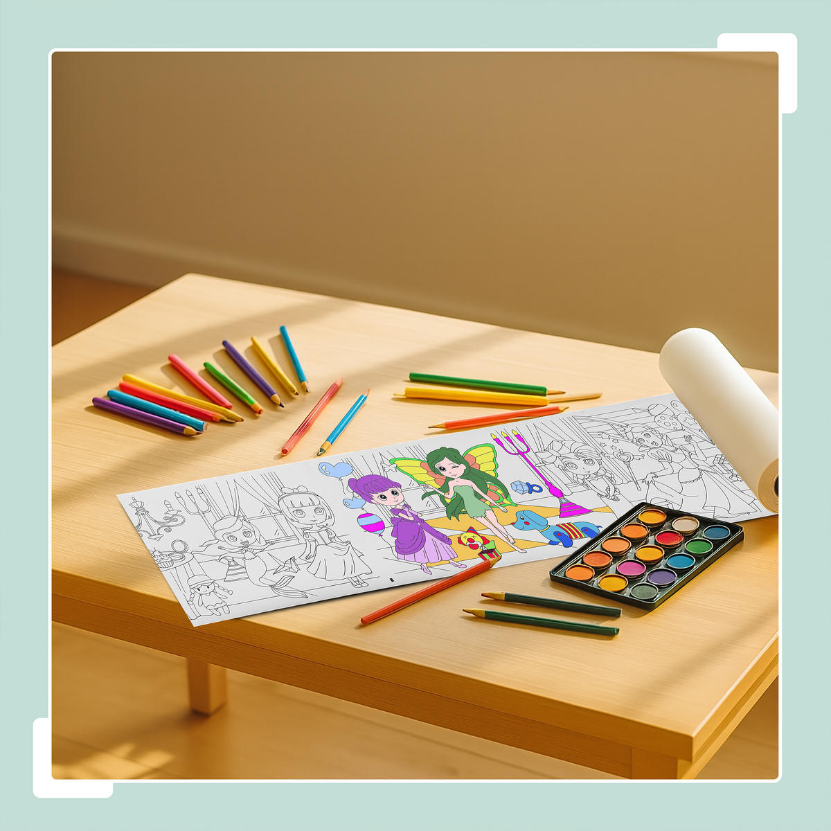 2XAUSMALTISCHDECKE - Multicolor, Papier (38/4/4cm) - Relaxdays