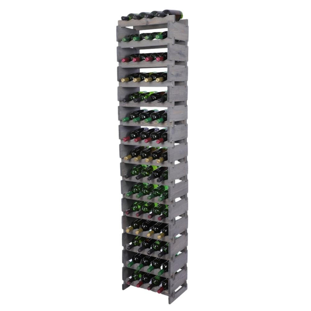 WEINREGAL VINOTECA FLEX PRO HxBxT 205x46x28cm 60 Flaschen auf 15 Ebenen Grau - Grau, Holz (46/205/28cm) - PROREGAL