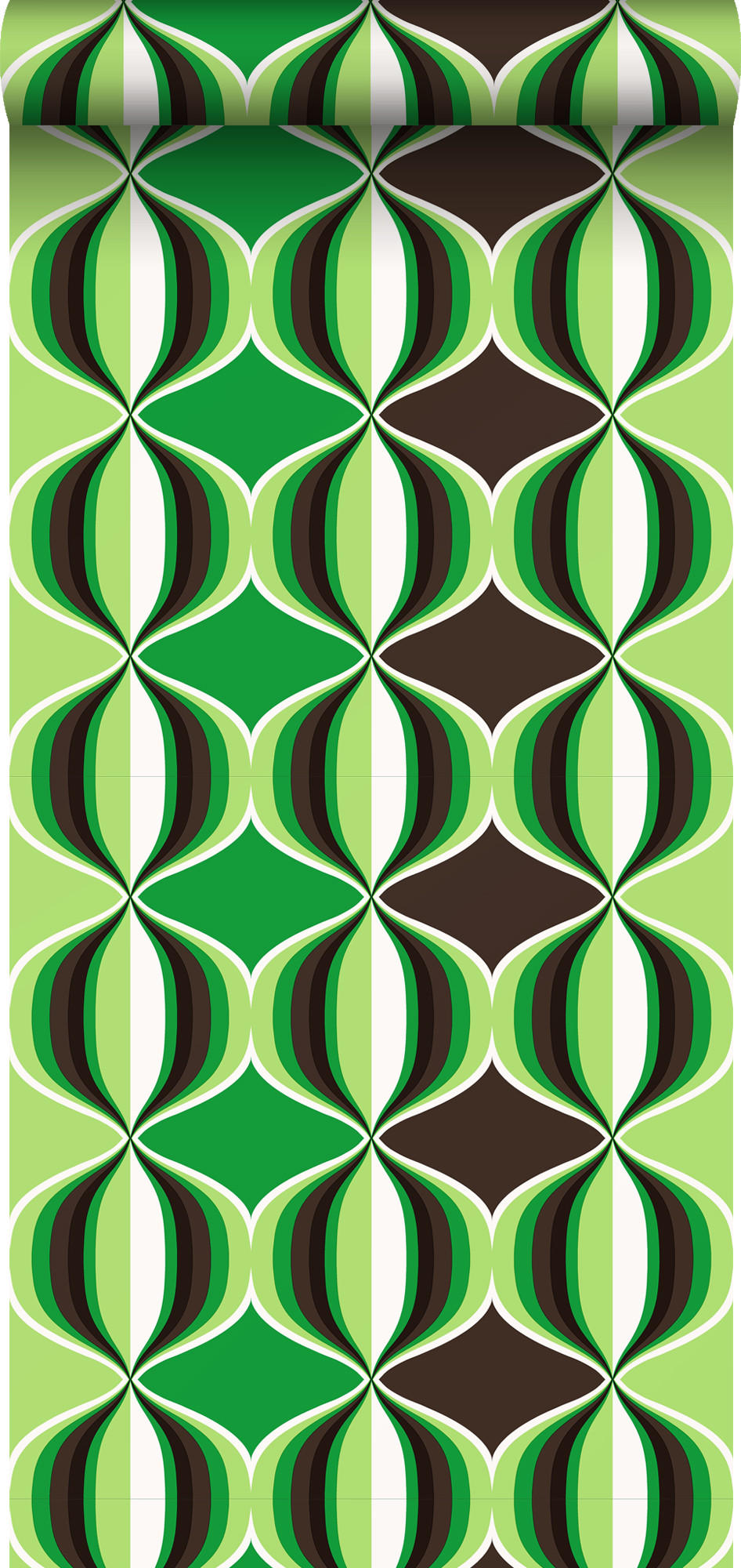 TAPETE grafisches Muster 53 cm x 10.05 m - Grün, Papier (53/1000cm) - Sanders & Sanders