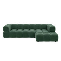 ECKSOFA L-Form, Veloursstoff Bluvel, Grün, Rechts, Averro XL - Grün, Holz (320/150cm) - Kaiser Möbel