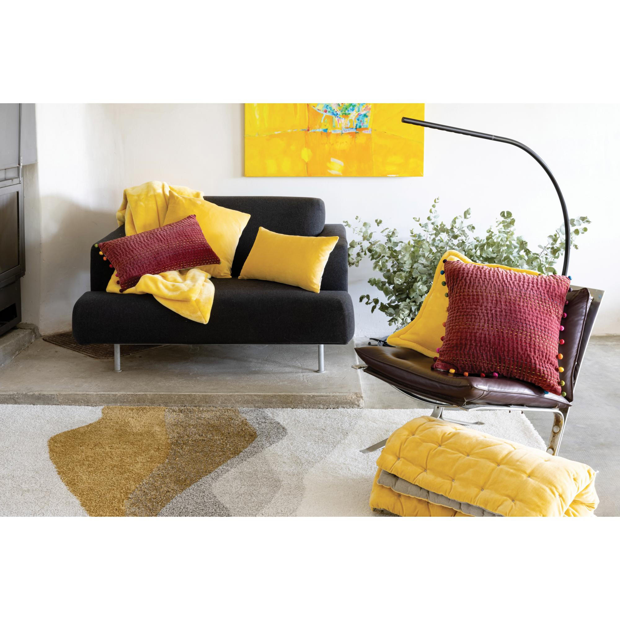 KISSEN Tender mimose 50 x 50 cm - Gelb, Textil (50/50cm) - Vivaraise