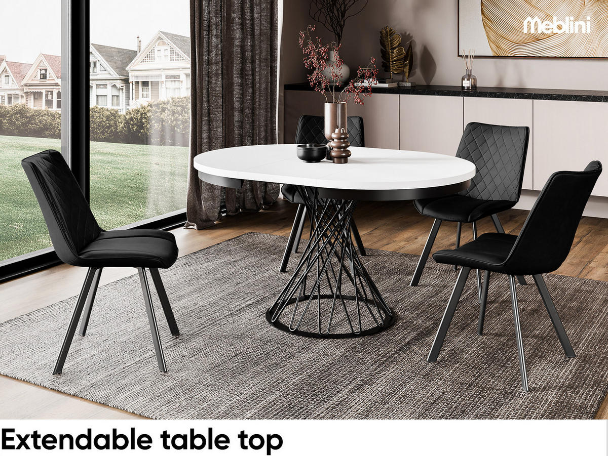 ESSTISCH LUCO - Schwarz/Weiß, Holzwerkstoff (100/100/77cm) - Meblini