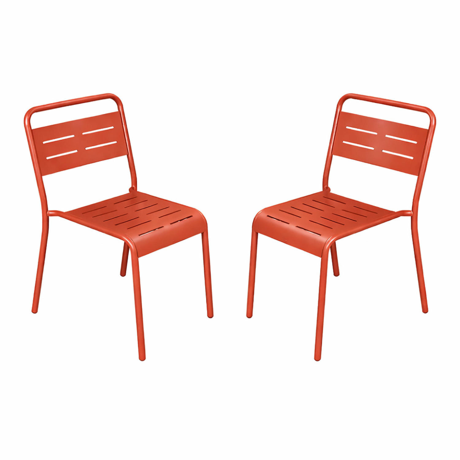 STUHL Bergame Terrakotta 2er-Set - Terracotta, Metall (59/79/43cm) - Concept Usine