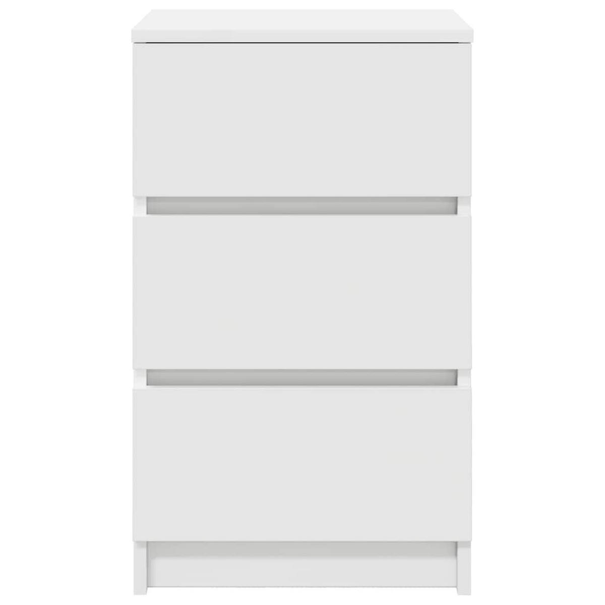 NACHTTISCH 2 Stk. mit 3 Schubladen 39/35/65 cm in Weiß - Weiß, Holz (39/65/35cm) - vidaXL