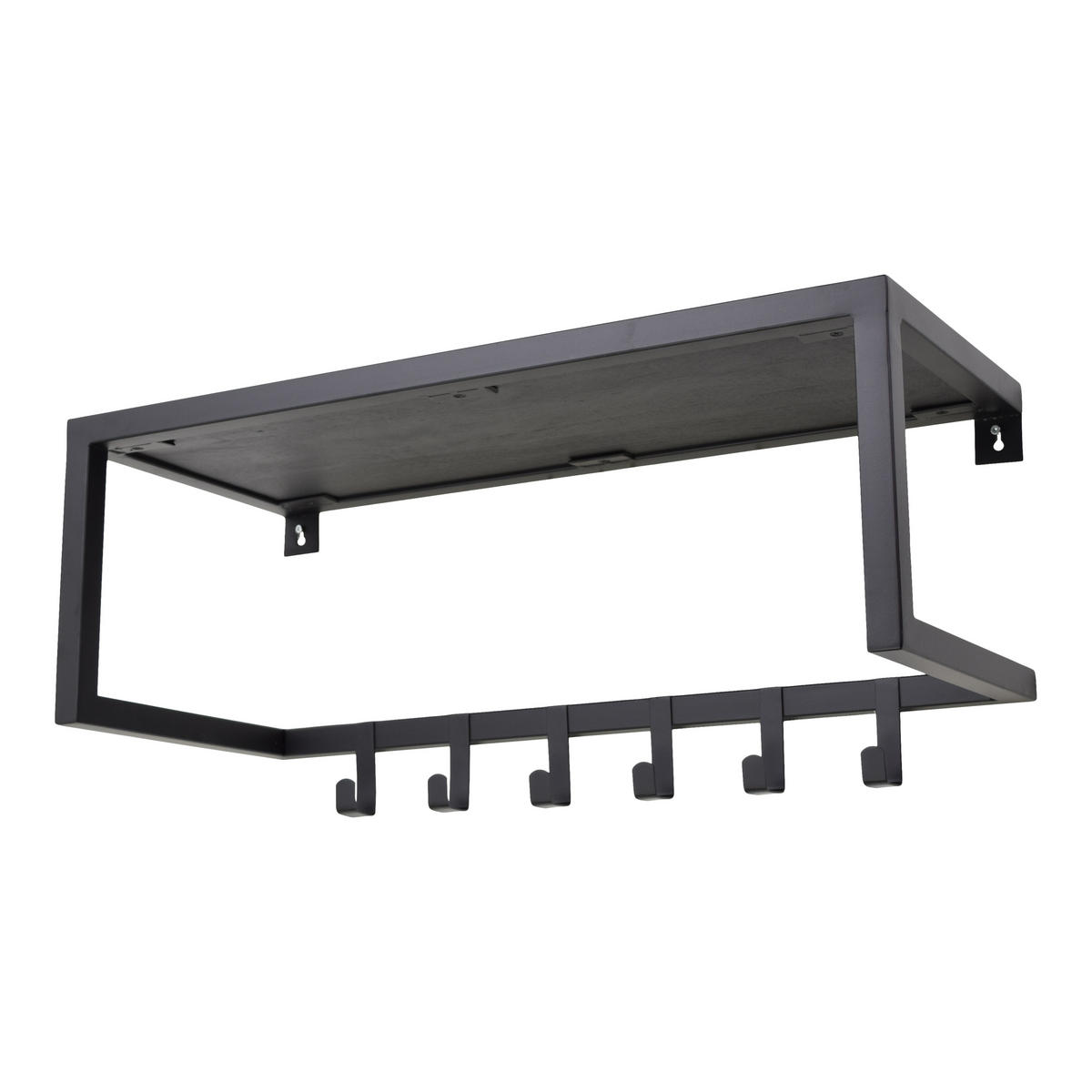 KLEIDERABLAGE Woody Schwarz - Schwarz, Metall (70/22/30cm) - LOFT42