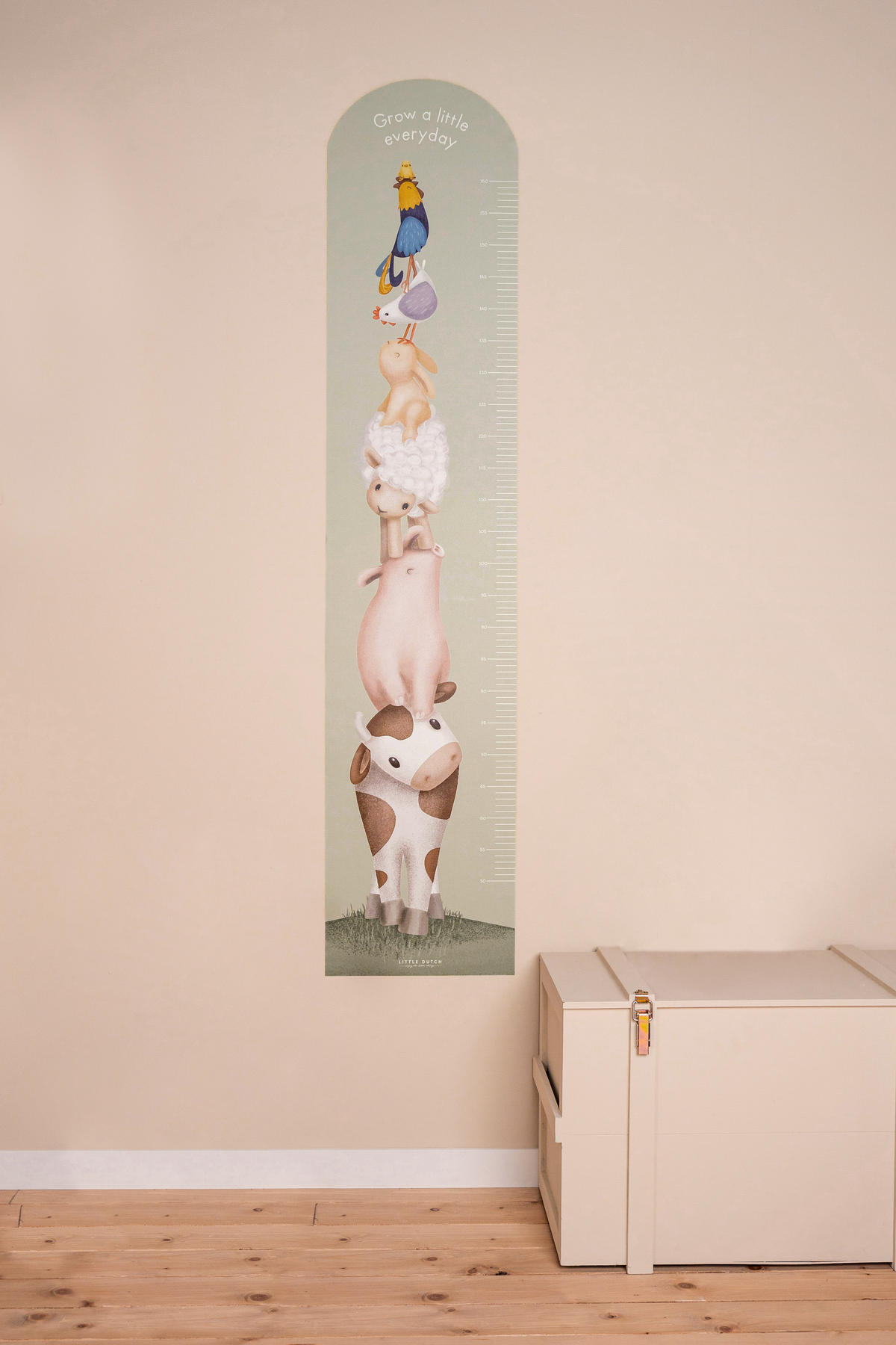 MESSLATTE auf Vliestapete Bauernhof - Multicolor, Papier/Kunststoff (27.5/142cm) - Little Dutch