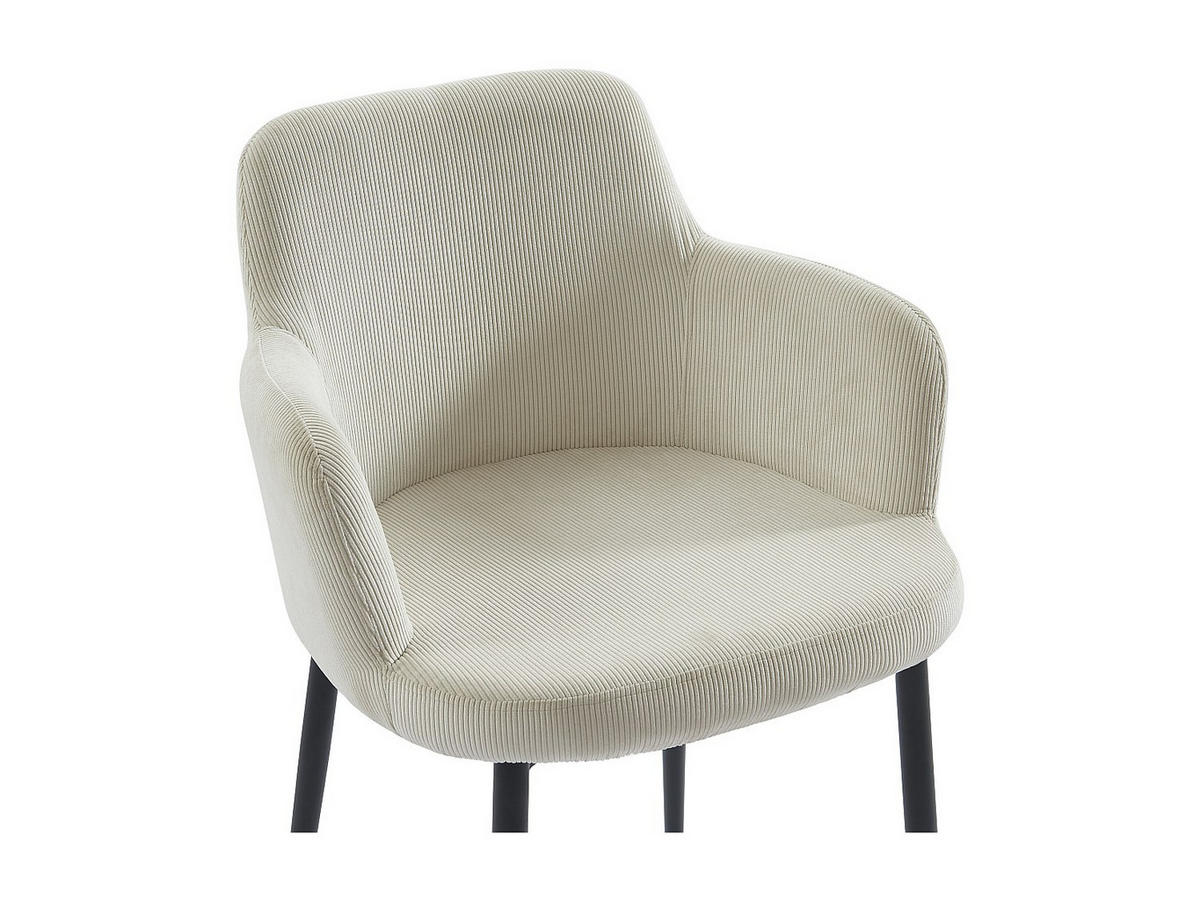 STUHL 2er-Set - Cord & Metall - Cremefarben - CELOLA - Creme, Textil (80/82/59cm) - Vente-Unique