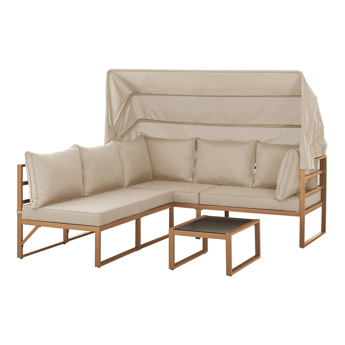 GARTENLOUNGE Maui Beige - Beige/Creme, Metall - SVITA