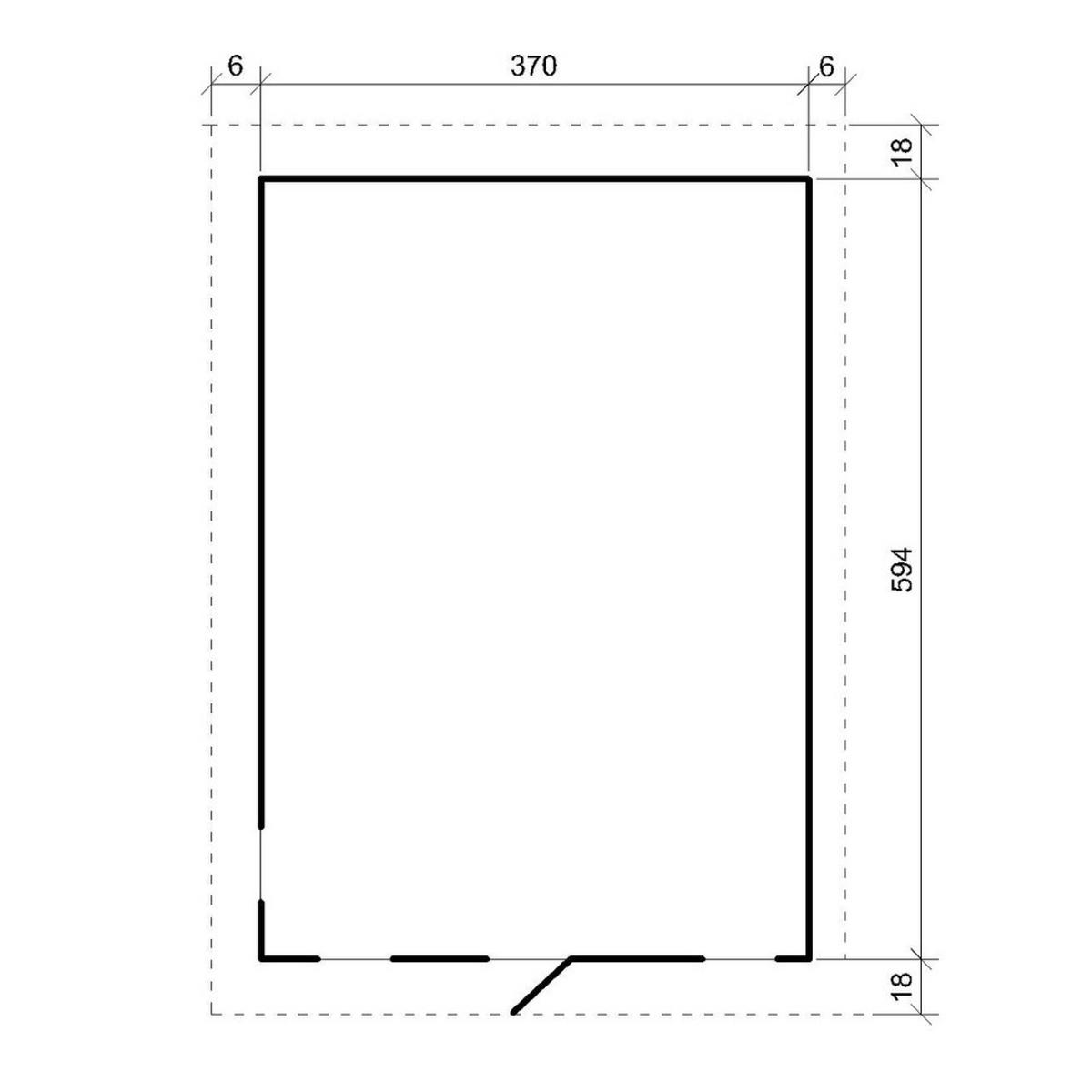 GARTENHAUS HOLZ M737 370 x 600 cm - Naturfarben, Holz (382/267/630cm) - Timbela