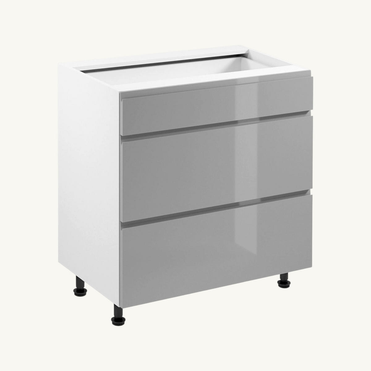WINKELKÜCHE 260 x 210 cm Glanzia – KU-S11 – Grau – Grau / Hochglanz - Grau, Holzwerkstoff (260/212/210cm) - hi-markt