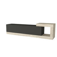MOEBEL17 TV Lowboard 150 cm – Modernes Lowboard TV Schrank – TV Board Wohnzimmer – Fernsehtisch – TV Möbel Sideboard Modern – Modell Bliss - Anthrazit/Beige, Holzwerkstoff (150/37/30cm) - moebel17