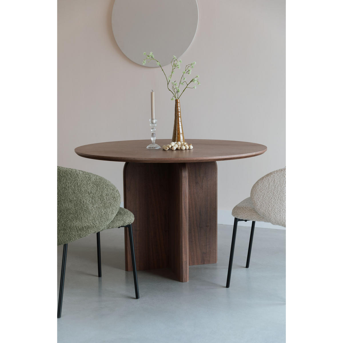 ESSTISCH Laurent Rund 120 cm Walnussfarbe - Braun, Holzwerkstoff (120/120/75cm) - Housecraft Living