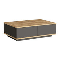 COUCHTISCH mit 2 Türen - Holzfarben & Anthrazit - LOTULA - Anthrazit, Holz (90/60/28.6cm) - Vente-Unique