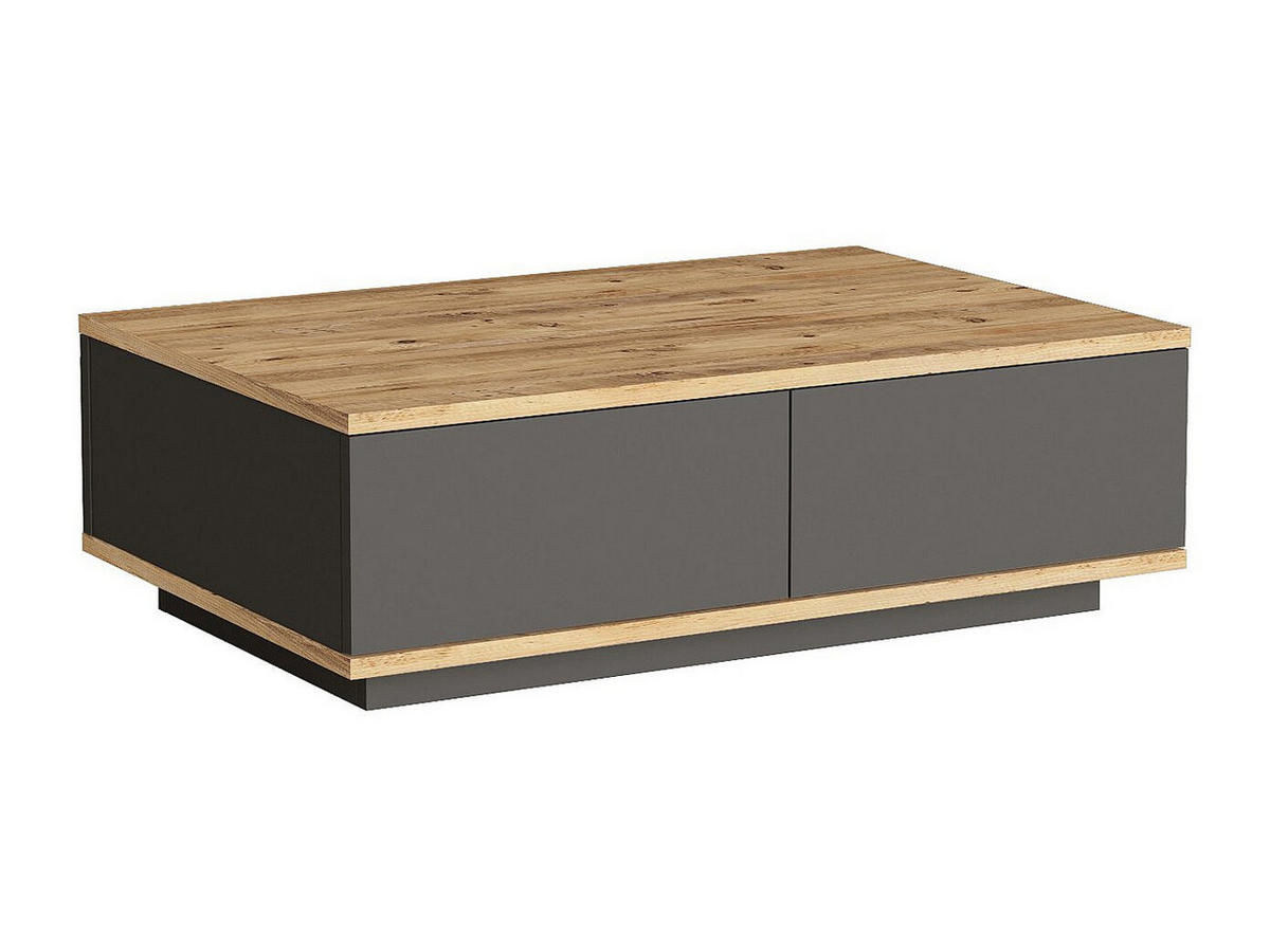 COUCHTISCH mit 2 Türen - Holzfarben & Anthrazit - LOTULA - Anthrazit, Holz (90/60/28.6cm) - Vente-Unique