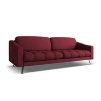4-SITZER-SOFA Chenille Stoff Rot - Rot/Weinrot, Textil/Metall (238/80/95cm) - Makamii