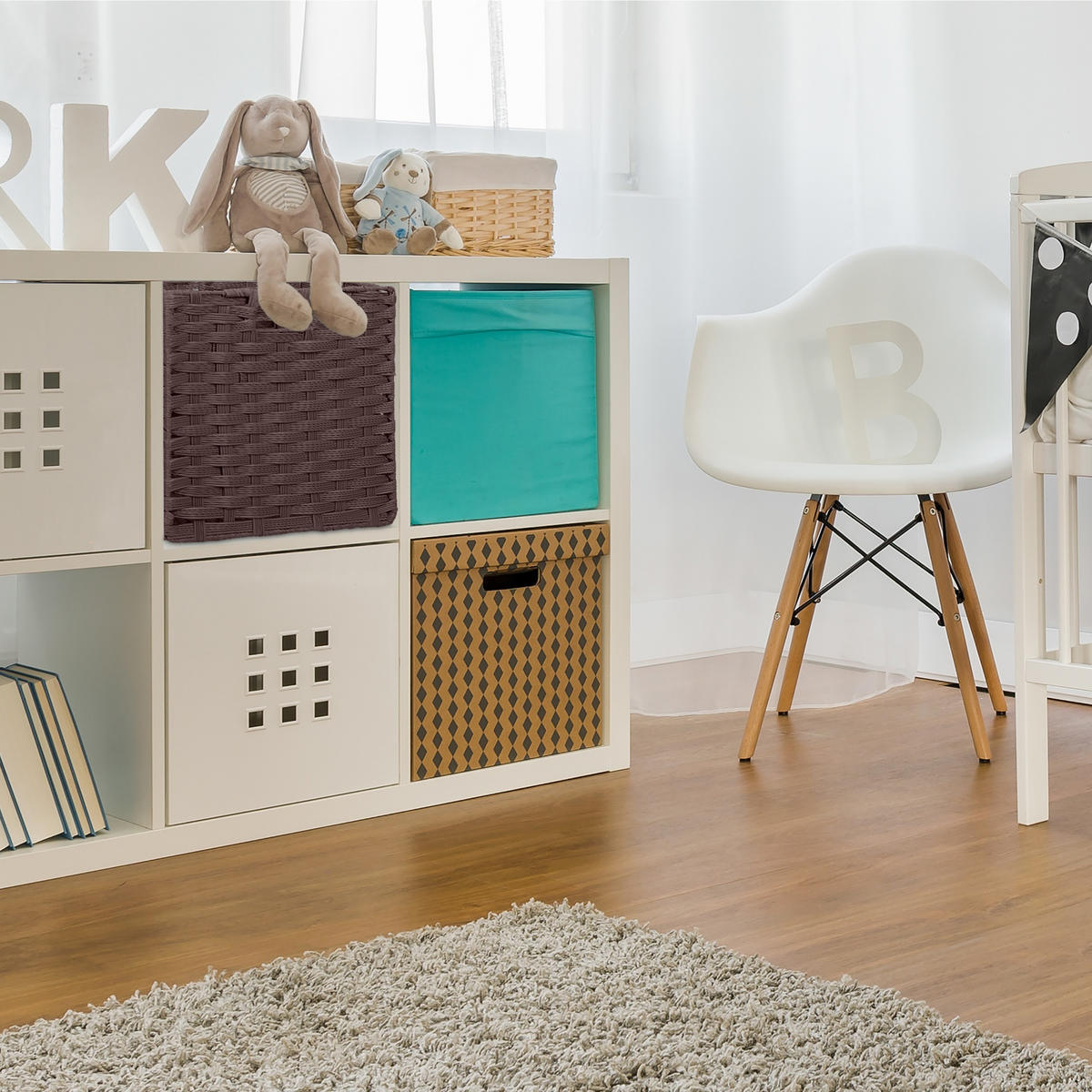 AUFBEWAHRUNGSKORB - Braun, Kunststoff/Metall (32/31/30cm) - Relaxdays