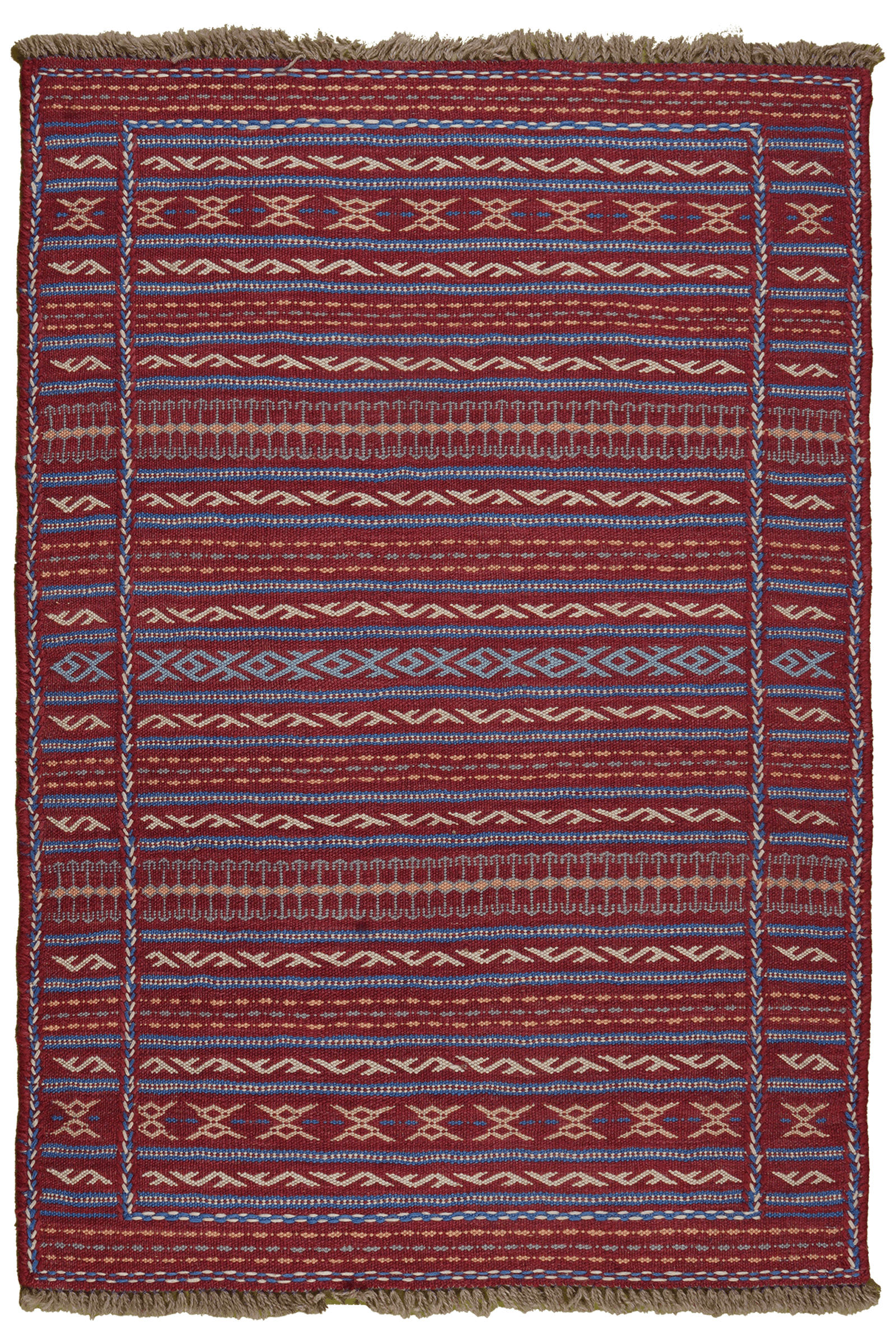 Looma Kelim-Teppich Rot, Mehrfarbig 83x120 cm